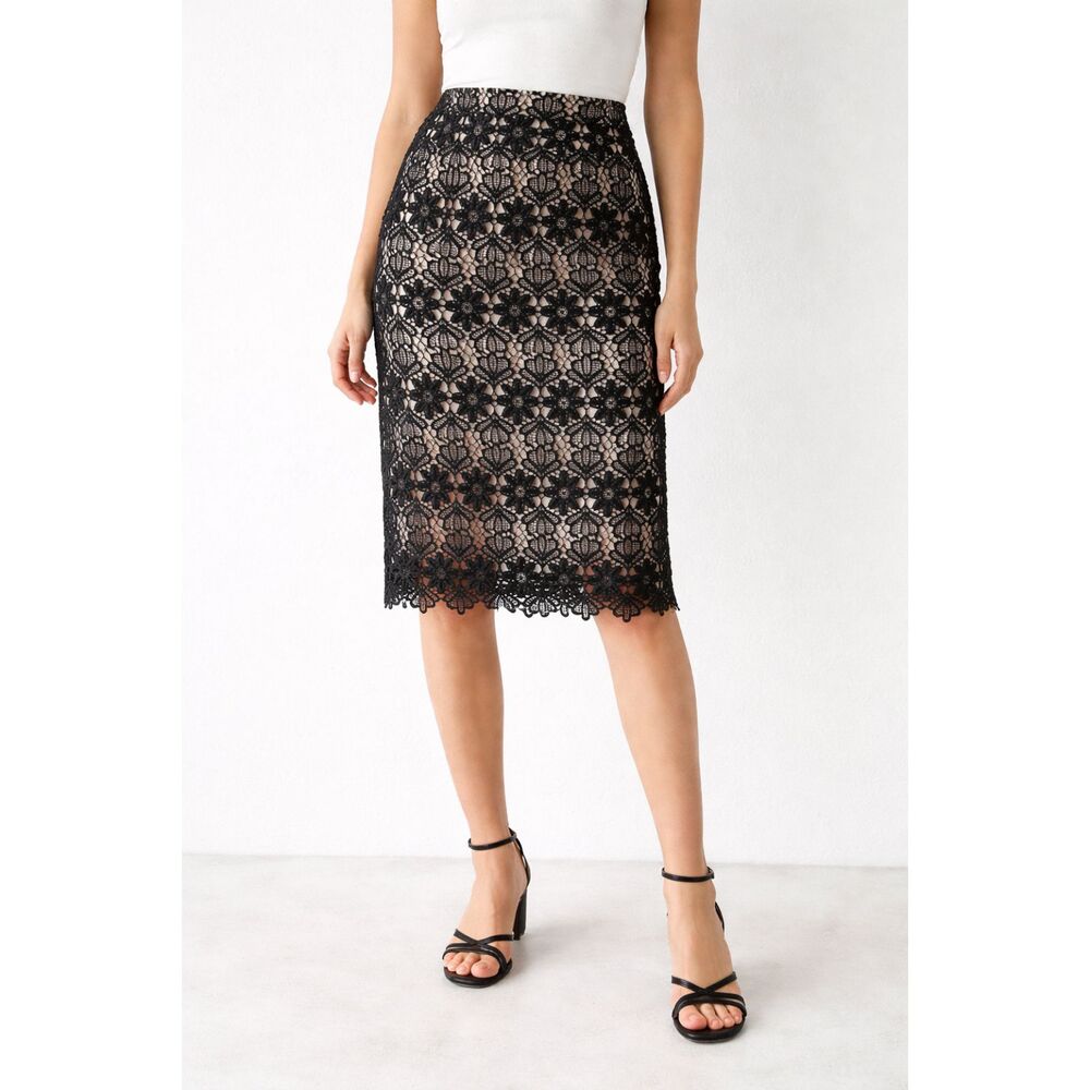 Vintage Jody California Black Lace Midi Skirt | Y2K Whimsigoth Fairy Grunge